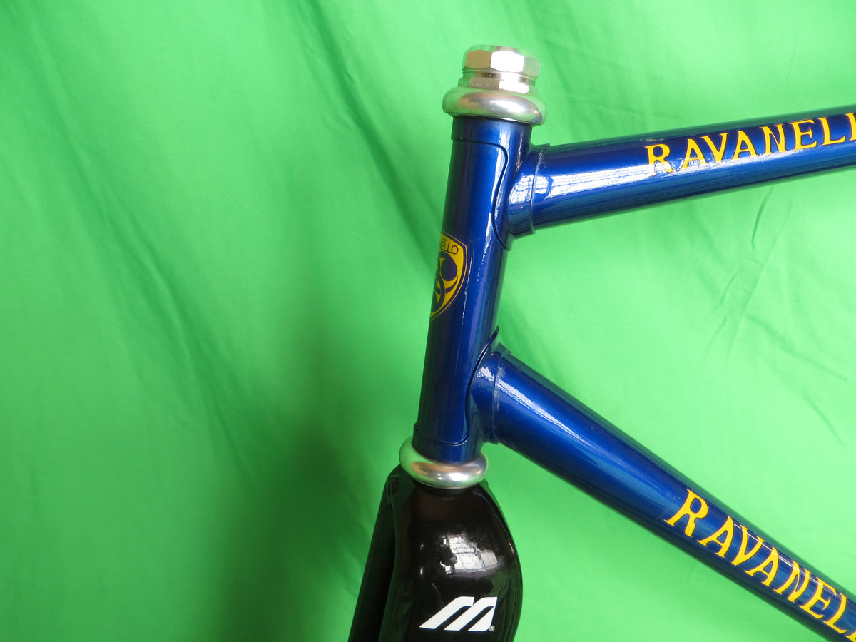 Vintage Ravanello TT // Blue Metallic 57.5cm / Shimano trackends / Mizuno  Carbon Fork