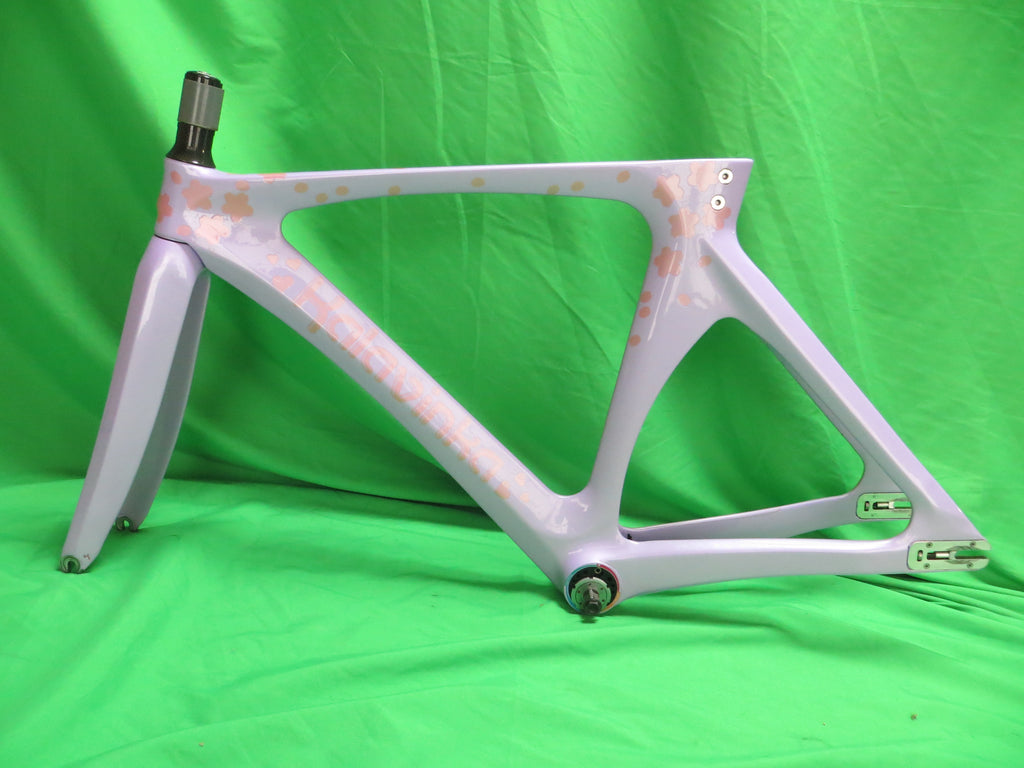 Rare! Kalavinka Girl'S Keirin Carbon Track Frame // Lavender Sakura Finish // 47cm NJS Approved